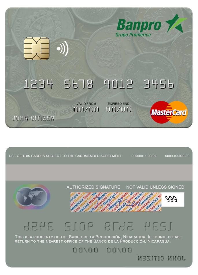 Nicaragua Banco de la Producción mastercard